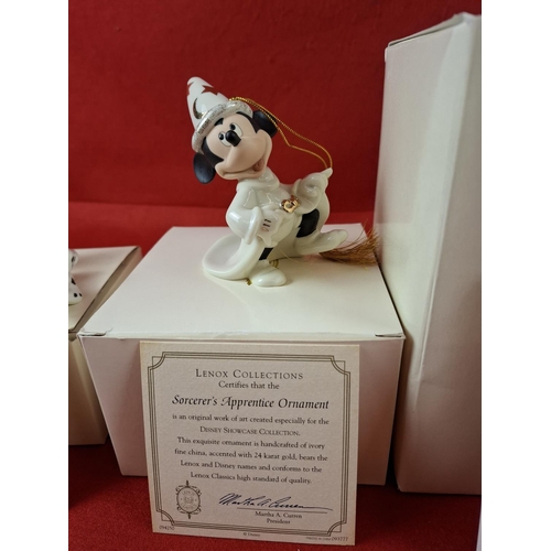 280 - 4 Lenox Disney fine china figures featuring Dalmation Trio,Sorcerers Apprentice,Piglets Clean Sweep ... 