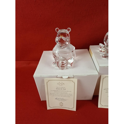 286 - 3 Lenox Disney crystal Winnie the Pooh figurines featuring Winnie the Pooh, Eeyore, & Kanga