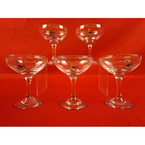 292 - 5 Babycham glasses.