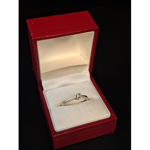 30 - 18ct gold diamond engagement ring size P. 4 grams