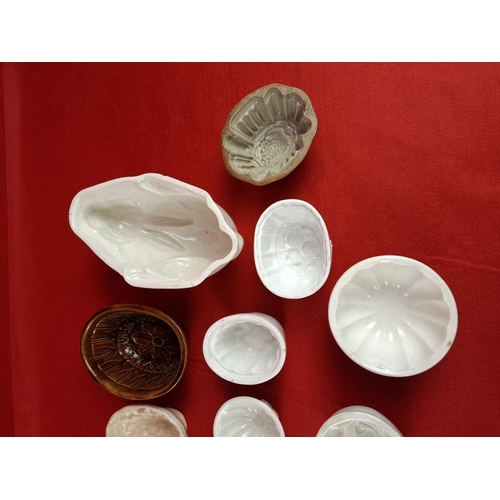 308 - Collection of vintage pottery and china jelly moulds.