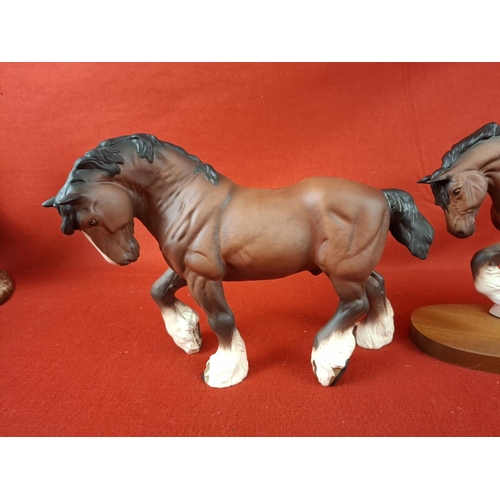 316 - 2 x Beswick shire horses including Spirit of Earth