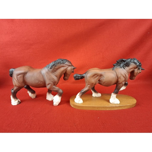 316 - 2 x Beswick shire horses including Spirit of Earth