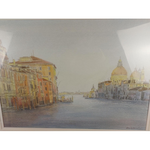 350 - Water colour of Venice Grand Canal by unknown artist. This item was Auctioned in 1995 by Lord Archer... 