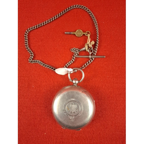 60 - Antique hallmarked silver (Chester)pocket watch by W.E.Watts. Nottingham. 