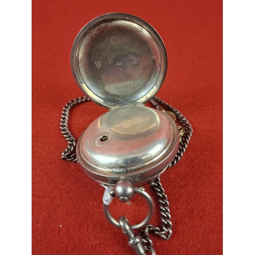 60 - Antique hallmarked silver (Chester)pocket watch by W.E.Watts. Nottingham. 