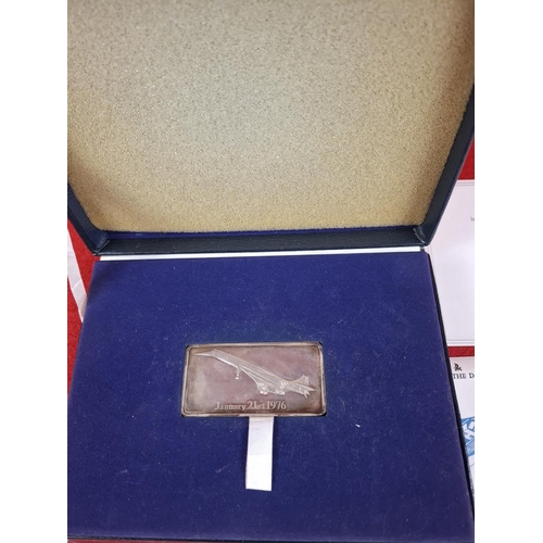 66 - Danbury Mint Concord silver ingot with paperwork