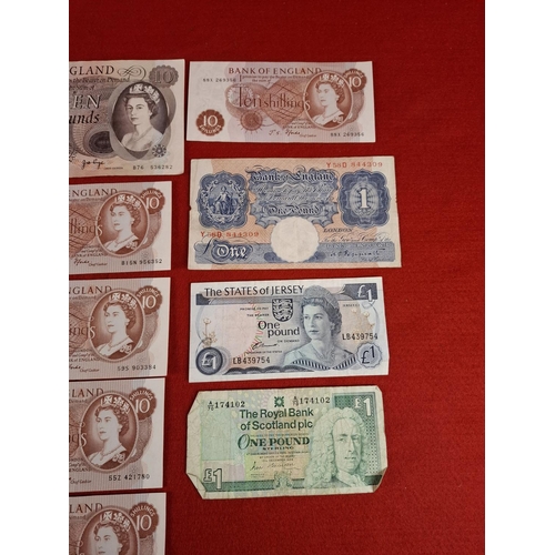 97 - Collection of old English/British bank notes some in sequential order.