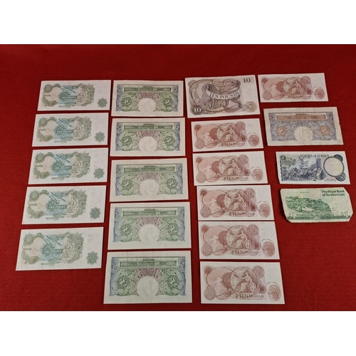 97 - Collection of old English/British bank notes some in sequential order.