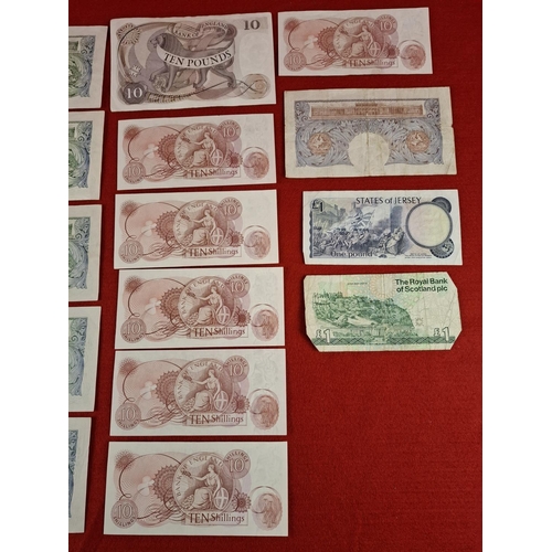 97 - Collection of old English/British bank notes some in sequential order.