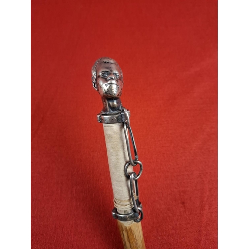 142 - Very possibly a unique one off silver hallmarked walking stick. Dated 1856 and also enscribed 