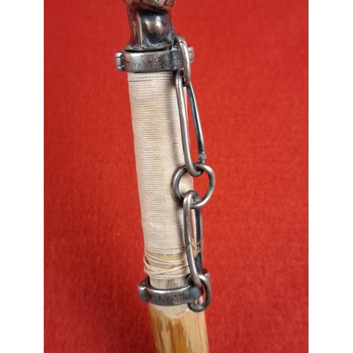 142 - Very possibly a unique one off silver hallmarked walking stick. Dated 1856 and also enscribed 