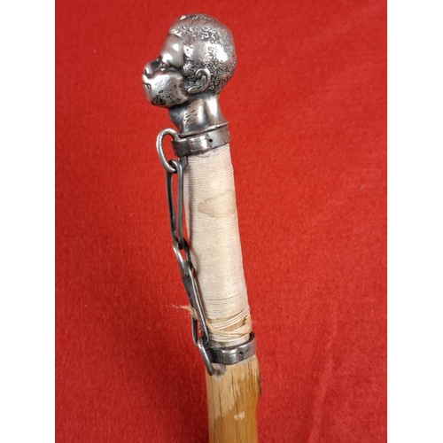 142 - Very possibly a unique one off silver hallmarked walking stick. Dated 1856 and also enscribed 