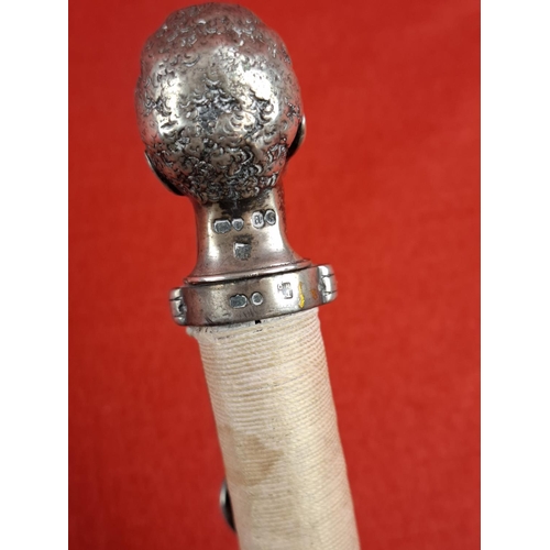 142 - Very possibly a unique one off silver hallmarked walking stick. Dated 1856 and also enscribed 