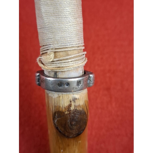 142 - Very possibly a unique one off silver hallmarked walking stick. Dated 1856 and also enscribed 