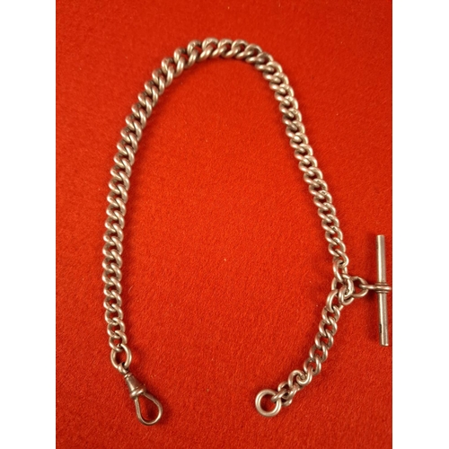 148 - Silver hallmarked graduated albert chain 36cm 68 grams