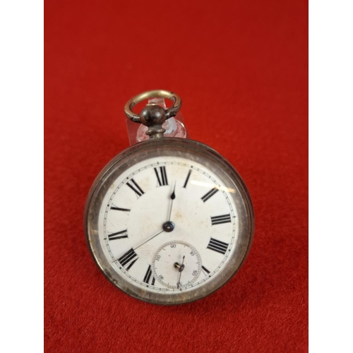 161 - Silver hallmarked pocket watch second hand broken 72 grams.