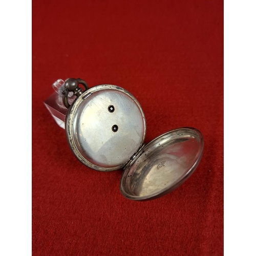 161 - Silver hallmarked pocket watch second hand broken 72 grams.