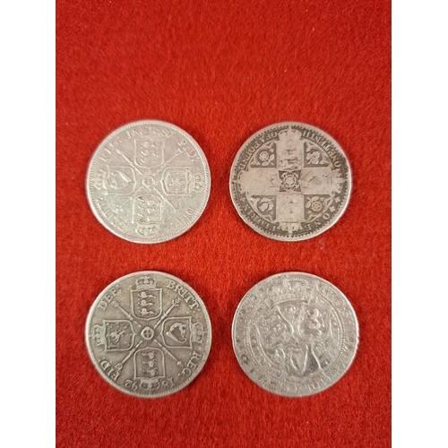 186 - 4 x silver florins