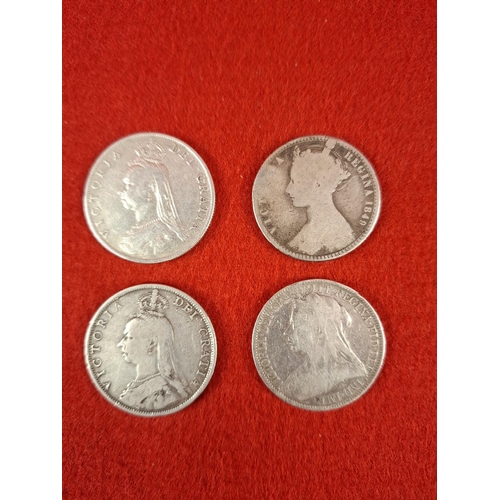 186 - 4 x silver florins