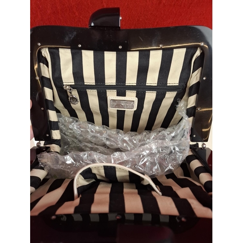 208 - Lulu Guinness designer cream and black patent handbag unused with storage bag.