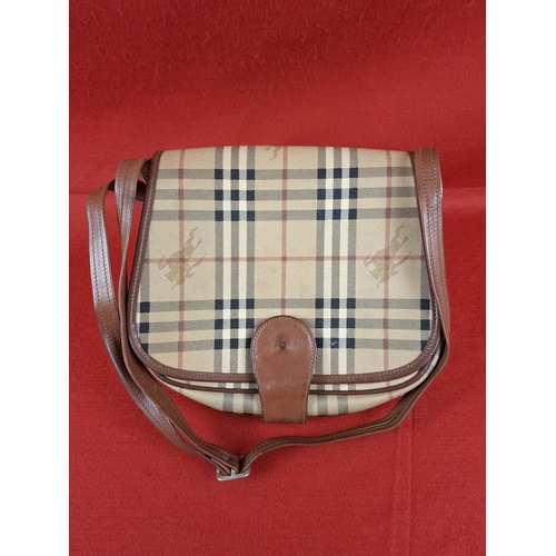 211 - Vintage Burberry designer shoulder bag signs of wear but good condition for age. With storage bag.