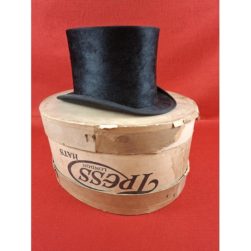 212 - Vintage beaver fur Top Hat by J&J Matthews Stratford.