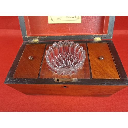 221 - Georgian Tea caddy with original glass insert