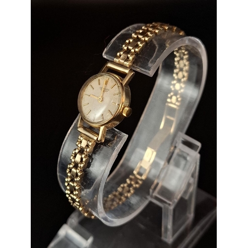 34 - 9ct gold ladies Longines watch 17.5 grams