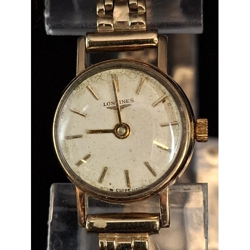 34 - 9ct gold ladies Longines watch 17.5 grams