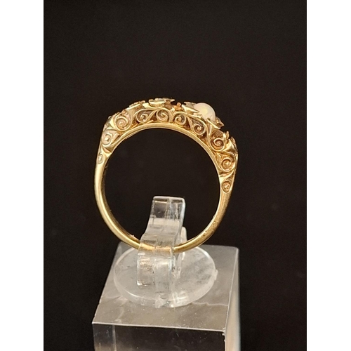 35 - 18ct gold ring stones missing 4.2 grams size N