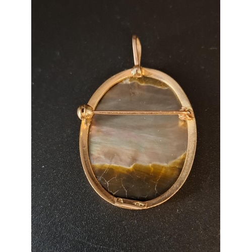 6 - 9ct gold mother of pearl cameo 4.9 grams