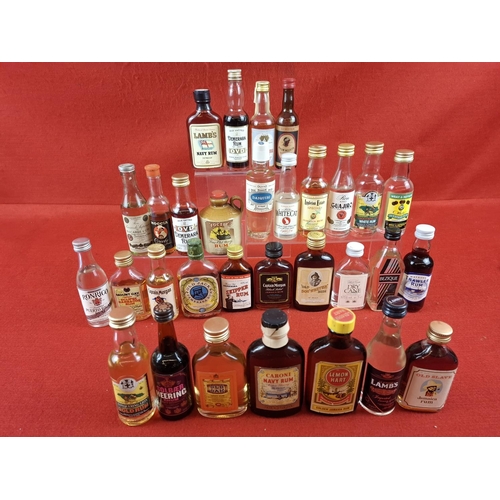 31 x Collectible Vintage mixed Rum miniature bottles