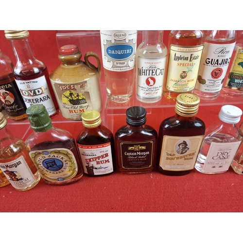 31 x Collectible Vintage mixed Rum miniature bottles