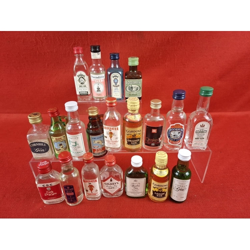 20 x Collectible Vintage mixed Gin miniature bottles