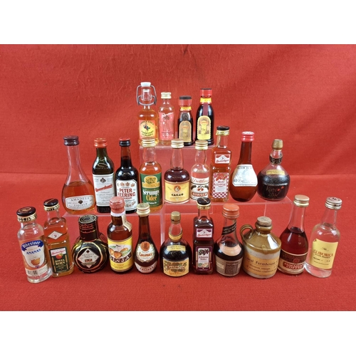 24 x Collectible Vintage mixed Liquer miniature bottles