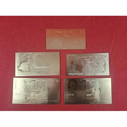Collectable gold plated United Kingdom bank notes