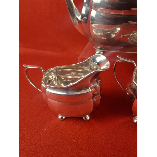 105 - Silver hallmarked tea set Chester 1932 798 grams