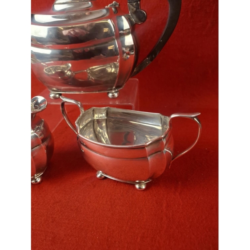 105 - Silver hallmarked tea set Chester 1932 798 grams