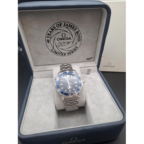 107 - Omega Seamaster 007 40th anniversary limited edition watch in original box and paperwork. Watch numb... 