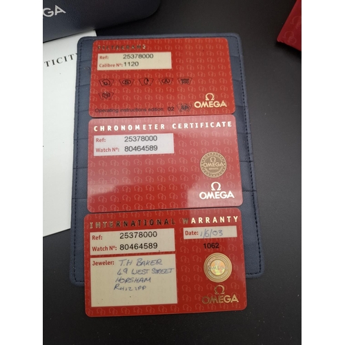 107 - Omega Seamaster 007 40th anniversary limited edition watch in original box and paperwork. Watch numb... 