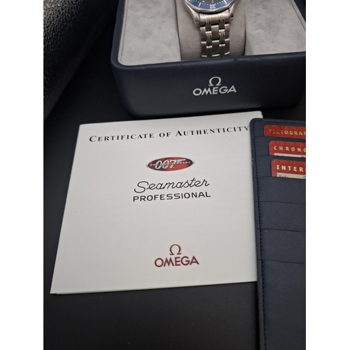 107 - Omega Seamaster 007 40th anniversary limited edition watch in original box and paperwork. Watch numb... 