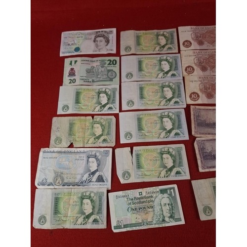 118 - Collection of various banknotes incuding COIN serial number Ten Shilling note