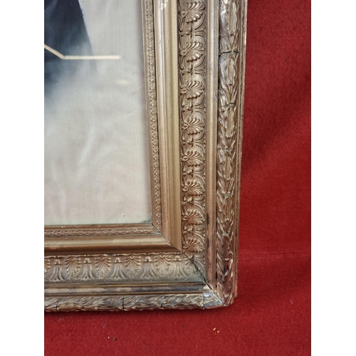 142 - Edwardian silk picture of sailor in uniform from HMS Victorious H67cm W52cm