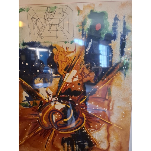 160 - Large Salvador Dali serigraph print on silk titled 