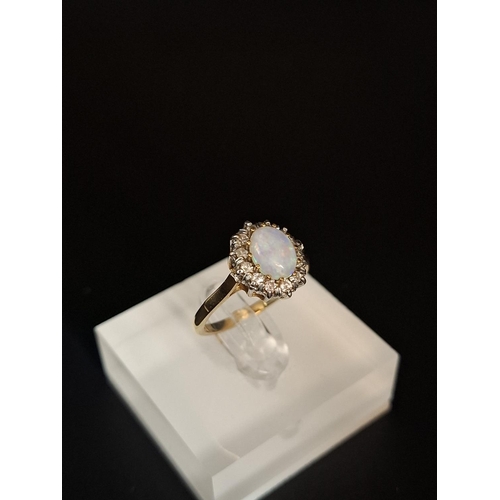 70 - 9ct gold opal ring size O 2.7 grams