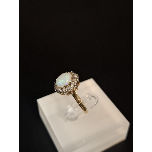 70 - 9ct gold opal ring size O 2.7 grams