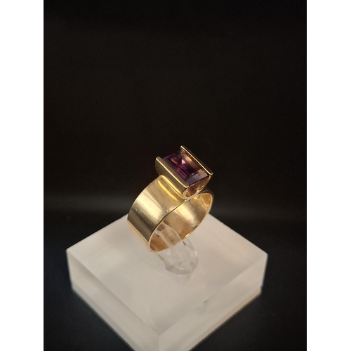 76 - 14ct gold ring size P 8 grams