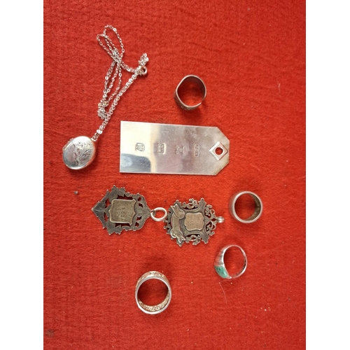 85 - Mixed silver items 57 grams