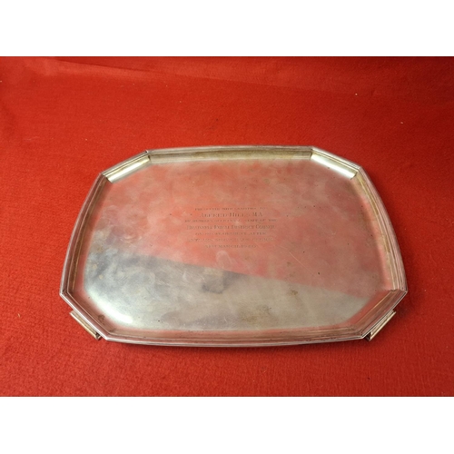 86 - Silver hallmarked tray 784 grams Sheffield 1963